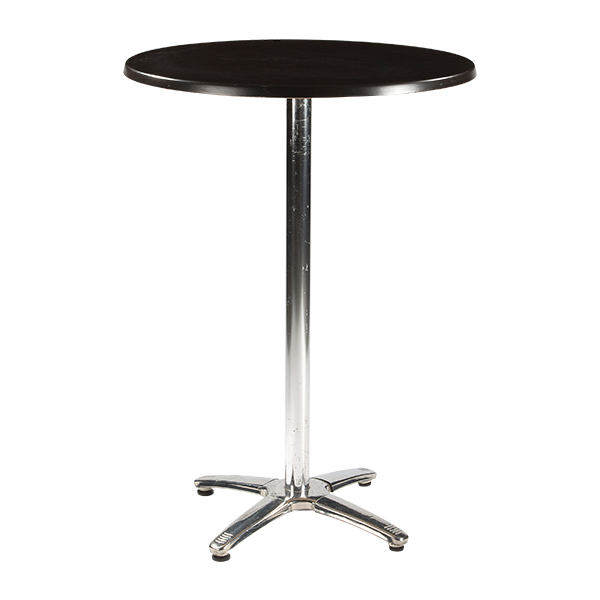 Tavolo Alto Porto Alluminio Noce 80 H110 Cm