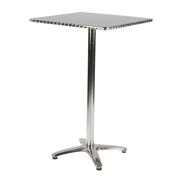 Tavolo Alto Porto Alluminio Inox Alluminio 70 70 H110 Cm