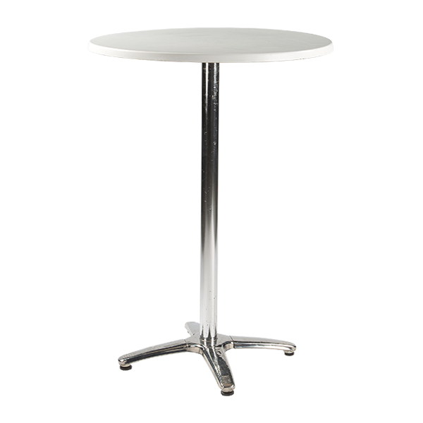Tavolo Alto Porto Aluminio Bianco 80 H110 Cm