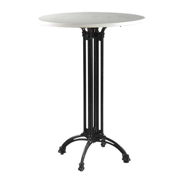 Tavolo Alto Praga Ghisa Bianco 80 H110 Cm