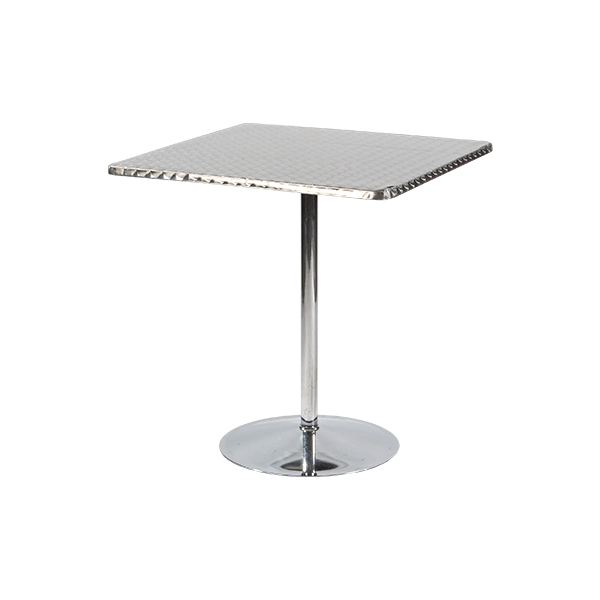 Tavolo Bistrot Alluminio Inox Cromato 70 70 H74 Cm