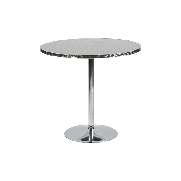 Tavolo Bistrot Alluminio Inox Cromato 80 H74 Cm