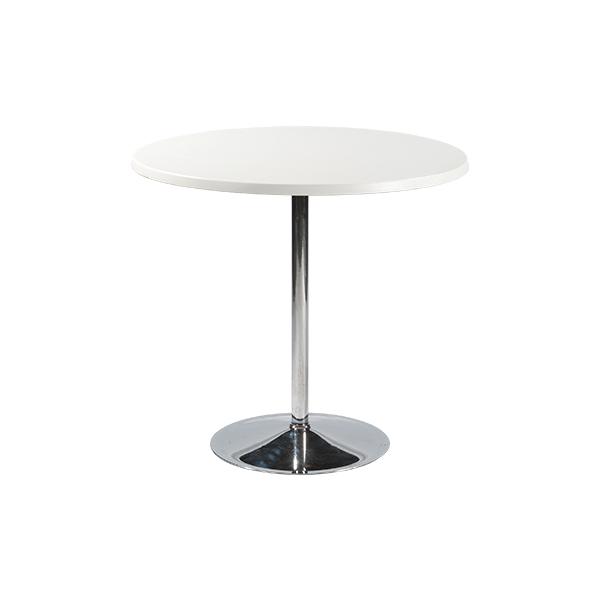 Tavolo Bistrot Cromato Bianco 80 H74 Cm