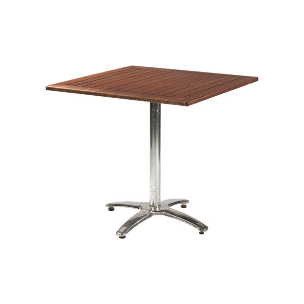 Tavolo Bistrot Alluminio Teak 80 80 H74 Cm