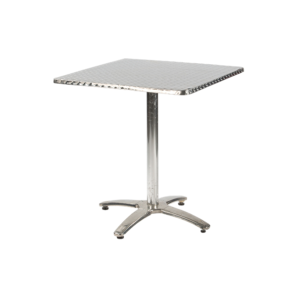 Tavolo Bistrot Alluminio Inox Alluminio 70 70 H74 Cm
