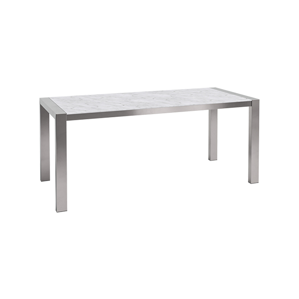 Tavolo Da Pranzo Algarve Acciaio Inox Bianco Volterra