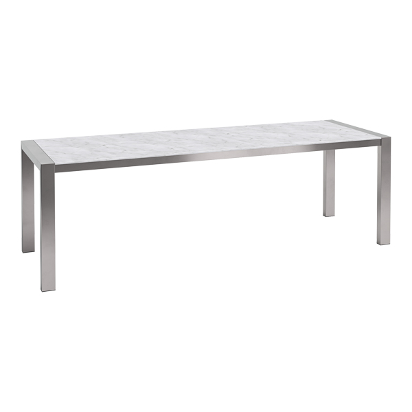 Tavolo Da Pranzo Algarve Acciaio Inox Bianco Volterra