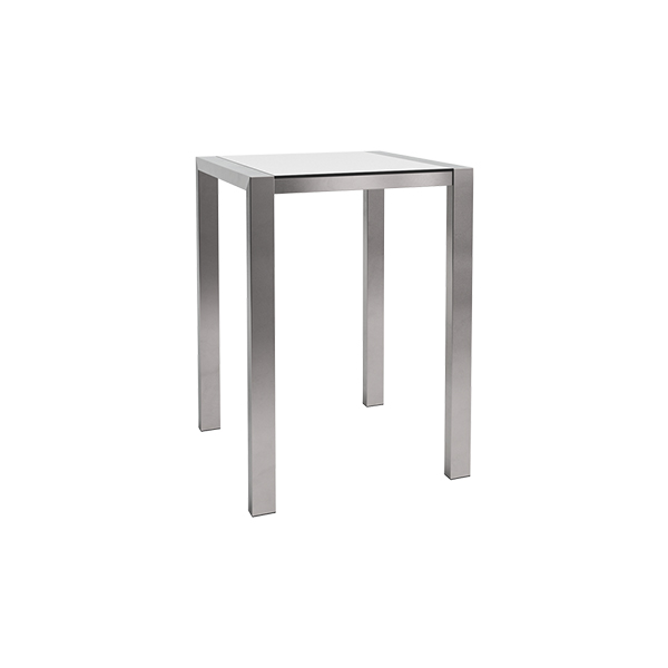 Tavolo Alto Algarve Bianco W80 D80 H110cm