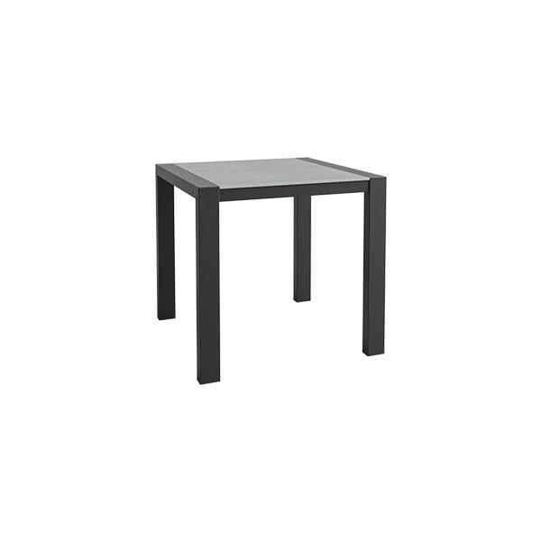 Tavolo Da Pranzo Algarve Nero Cemento W80 D80 H75 Cm