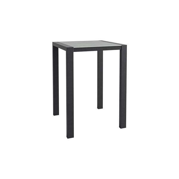 Tavolo Alto Algarve Nero Cemento W80 D80 H110 Cm