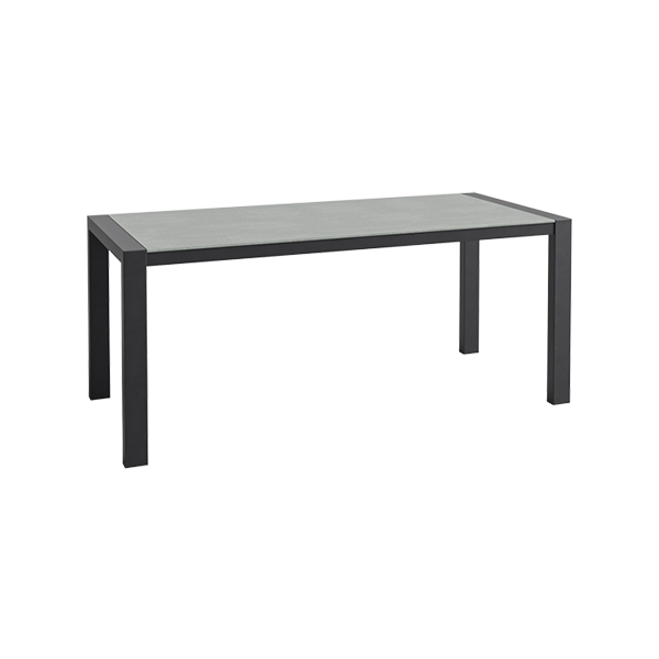 Tavolo Da Pranzo Algarve Nero Cemento W180 D80 H75 Cm