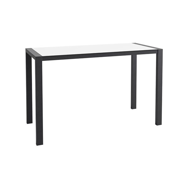 Tavolo Alto Algarve Nero Bianco W180 D80 H110 Cm