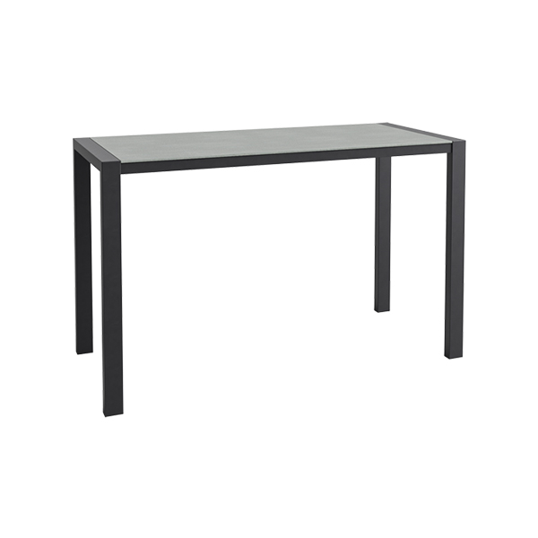 Tavolo Alto Algarve Nero Cemento W180 D80 H110 Cm