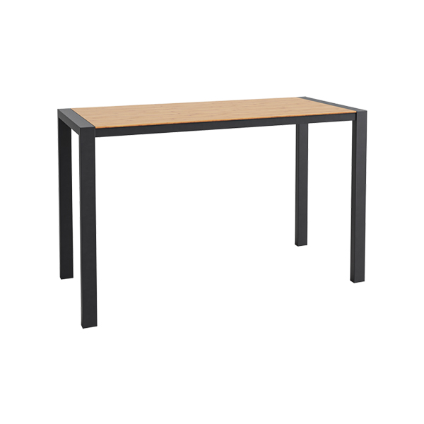 Tavolo Alto Algarve Nero Bambù W180 D80 H110 Cm