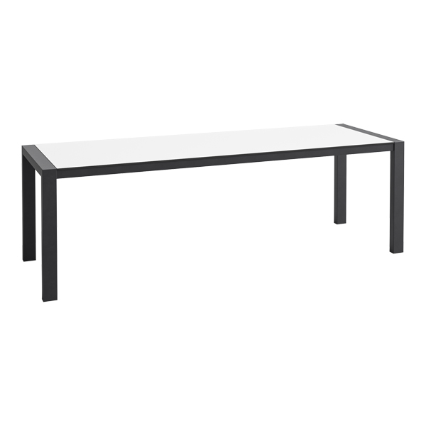 Tavolo Algarve Nero Bianco W240 D80 H75 Cm