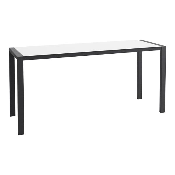 Tavolo Alto Algarve Nero Bianco W240 D80 H110 Cm