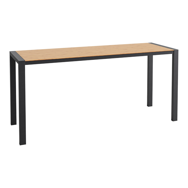 Tavolo Alto Algarve Nero Bambù W240 D80 H110 Cm