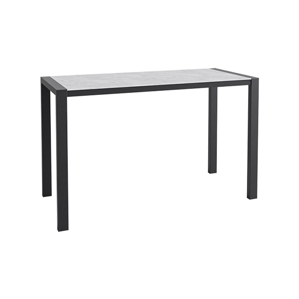 Tavolo Alto Algarve Nero Volterra Bianco L180 L80 H110 Cm