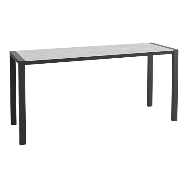Tavolo Alto Algarve Nero Volterra Bianco L240 L80 H110 Cm