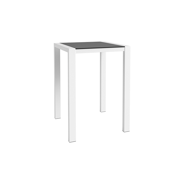 Tavolo Alto Algarve Bianco Nero L80 L80 H110 Cm