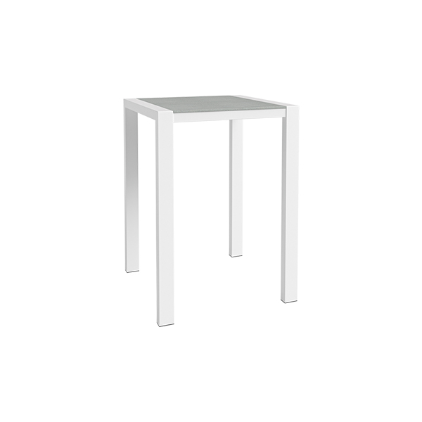 Tavolo Alto Algarve Bianco Cemento L80 L80 H110 Cm