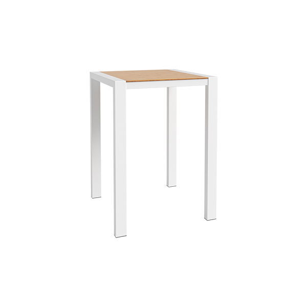 Tavolo Alto Algarve Bianco Bambù L80 L80 H110 Cm