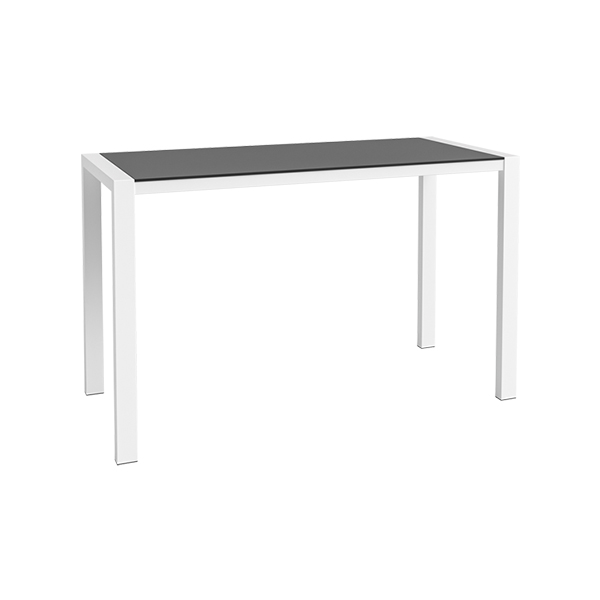 Tavolo Alto Algarve Bianco Nero L180 L80 H110 Cm
