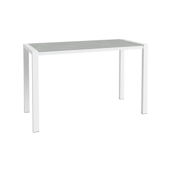 Tavolo Alto Algarve Bianco Cemento L180 L80 H110 Cm
