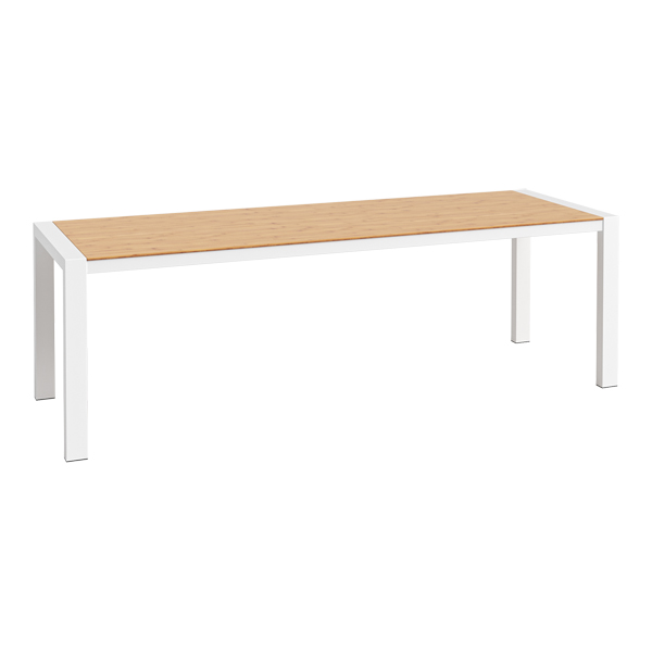Tavolo Da Pranzo Algarve Bianco Bambù L240 L80 H75 Cm