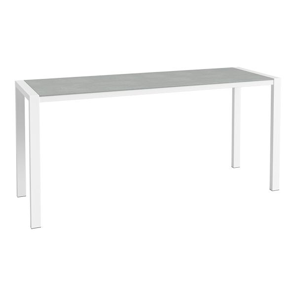 Tavolo Alto Algarve Bianco Cemento L240 L80 H110 Cm