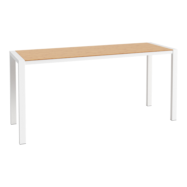 Tavolo Alto Algarve Bianco Bambù L240 L80 H110 Cm