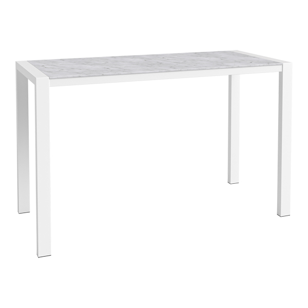 Tavolo Alto Algarve Bianco Volterra Bianco L180 L80 H110 Cm