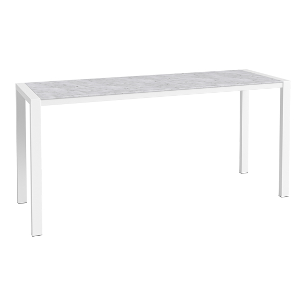 Tavolo Alto Algarve Bianco Volterra Bianco L240 L80 H110 Cm