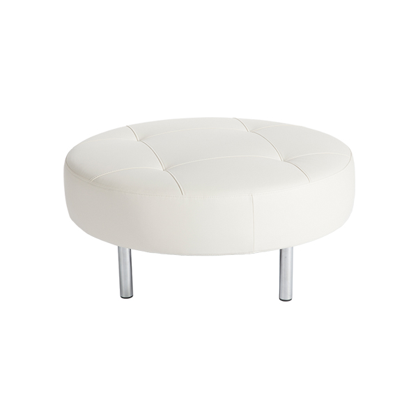 Seduta Circolare Endless Yacht In Pelle Bianca 86 H39 Cm