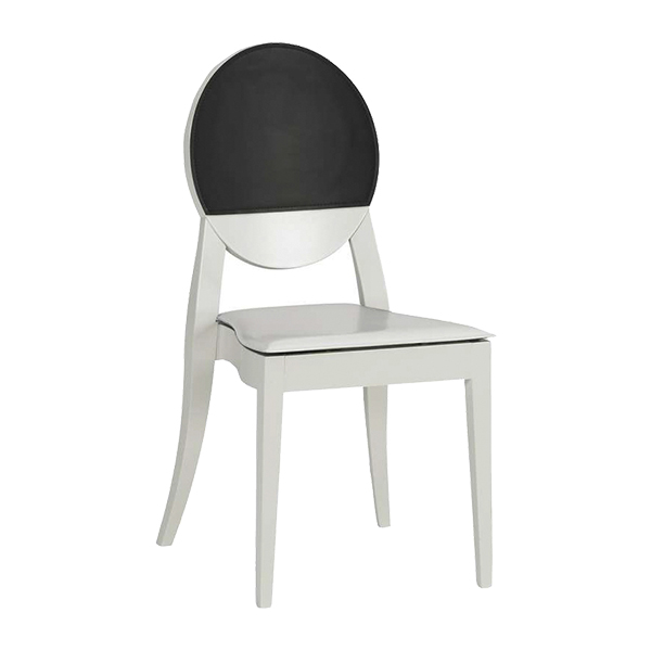Sedia Berlin Bianca Con Cuscino Bianco In Similpelle