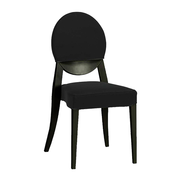 Sedia Berlin Nera Con Rivestimento In Tessuto Nero
