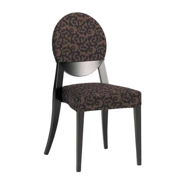 Sedia Berlin Nera Con Rivestimento In Tessuto Marrone Nero