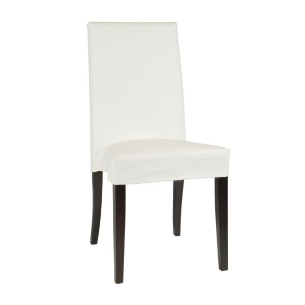 Sedia In Legno Torino Con Coprisedia In Similpelle Bianco