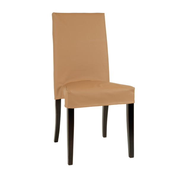 Sedia In Legno Torino Con Coprisedia In Similpelle Caramello