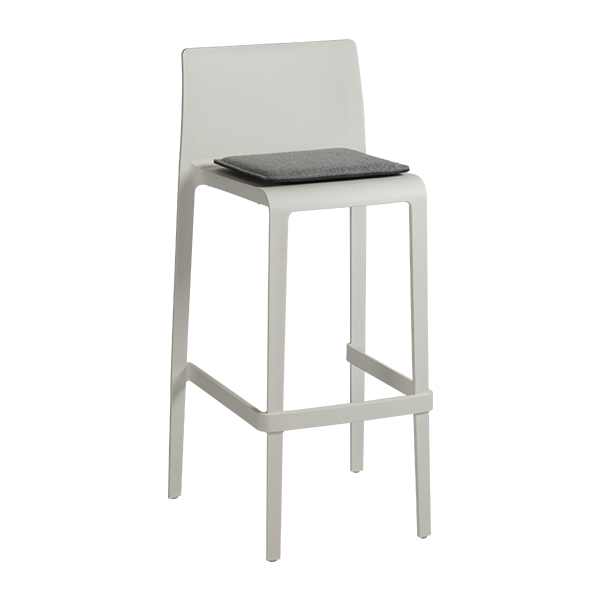 Sgabello Volt 678 Bianco Con Cuscino Grigio Antracite