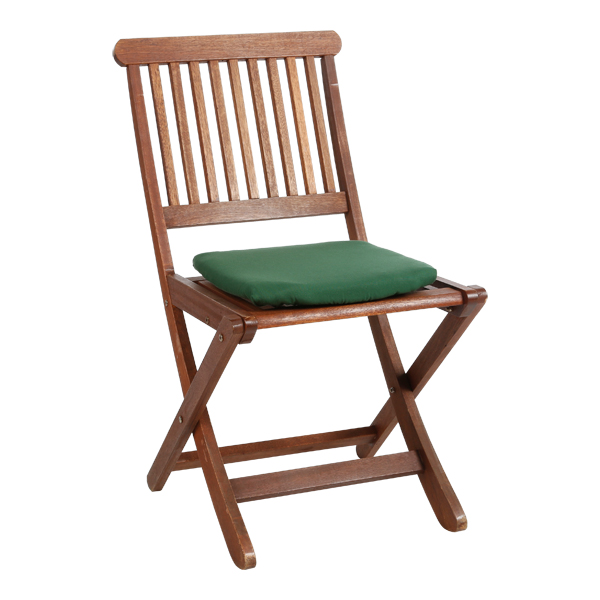 Sedia Pieghevole In Legno Athen Con Cuscino Verde W46 Sh45cm