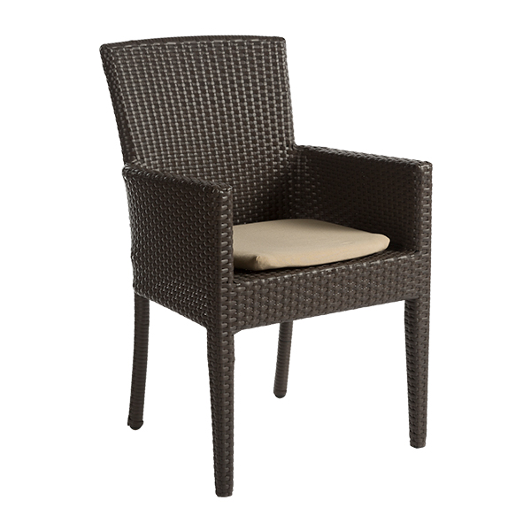 Poltrona Aruba Con Braccioli E Cuscino Crema L57 Sh45 Cm