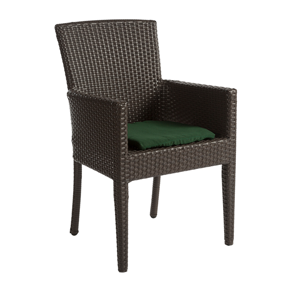 Poltrona Aruba Con Braccioli E Cuscino Verde L57 Sh45 Cm