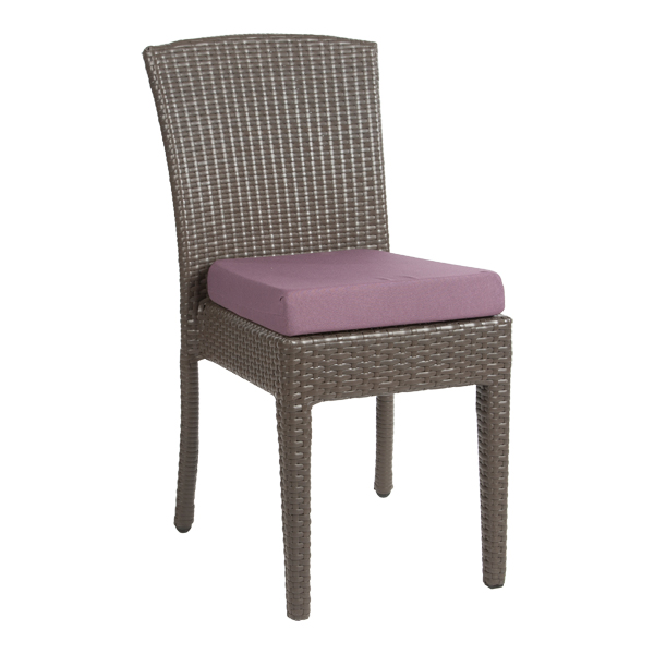 Sedia Curacao Con Cuscino Viola Pastello W46 Sh45 Cm