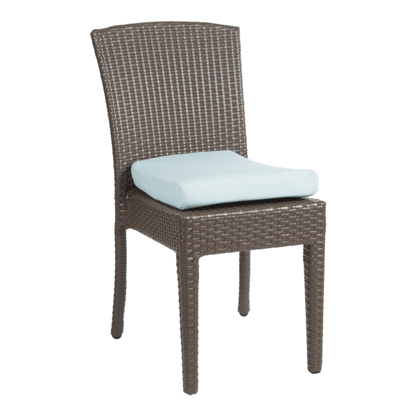 Sedia Curacao Con Cuscino Blu Pastello W46 Sh45 Cm