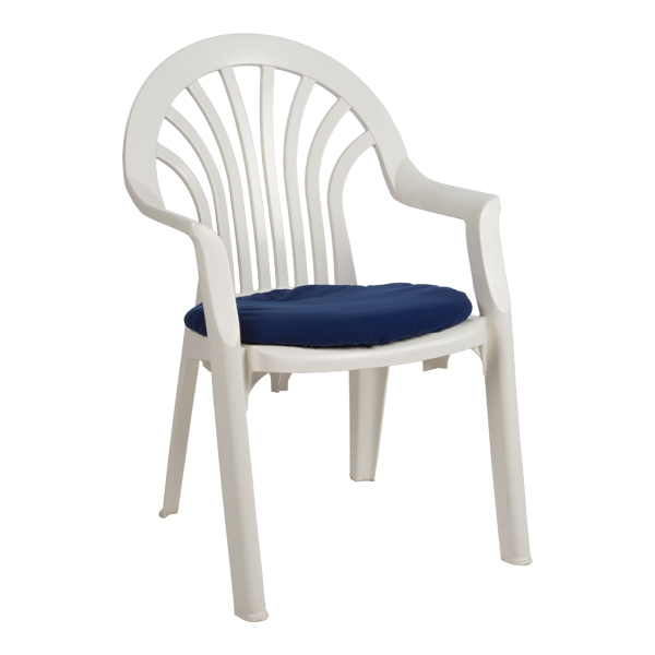 Sedia Madrid Con Cuscino Blu L58 Sh42 Cm