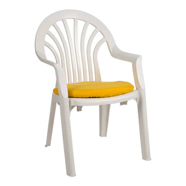 Sedia Madrid Con Cuscino Giallo B58 Sh42 Cm
