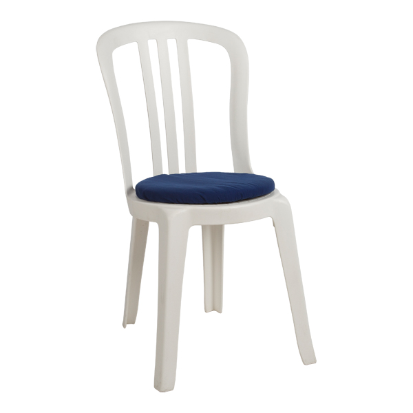 Sedia Bistrot Miami Con Cuscino Blu Scuro L44 Sh45 Cm
