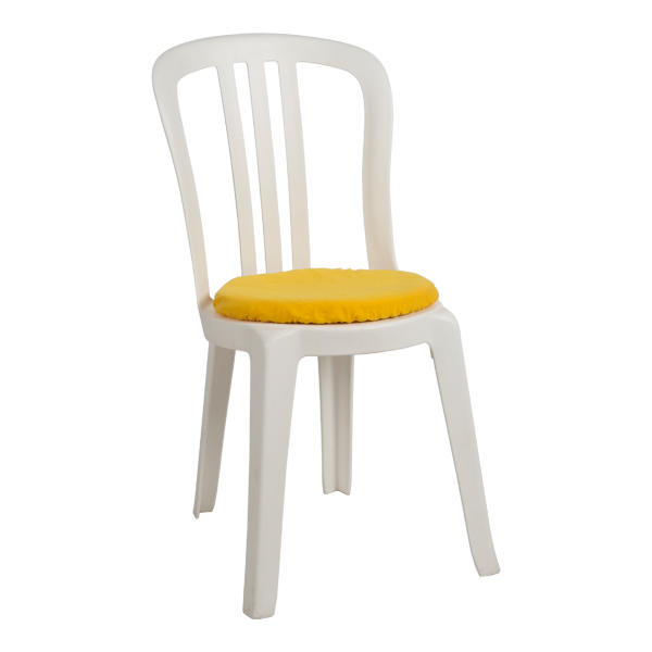 Sedia Bistrot Miami Con Cuscino Giallo W44 Sh45 Cm