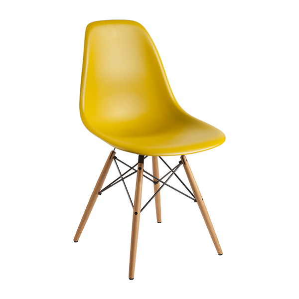 Sedia Dsw Eames Senape, Base Acero